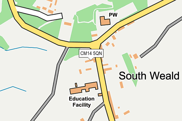 CM14 5QN map - OS OpenMap – Local (Ordnance Survey)