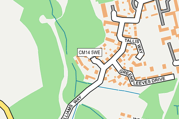 CM14 5WE map - OS OpenMap – Local (Ordnance Survey)