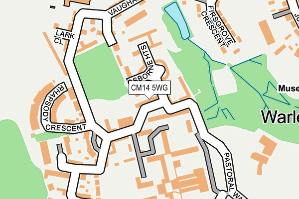 CM14 5WG map - OS OpenMap – Local (Ordnance Survey)