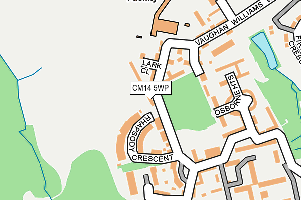 CM14 5WP map - OS OpenMap – Local (Ordnance Survey)