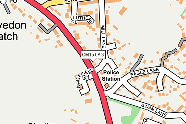 CM15 0AG map - OS OpenMap – Local (Ordnance Survey)