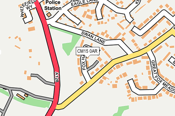 CM15 0AR map - OS OpenMap – Local (Ordnance Survey)