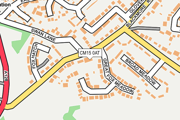 CM15 0AT map - OS OpenMap – Local (Ordnance Survey)