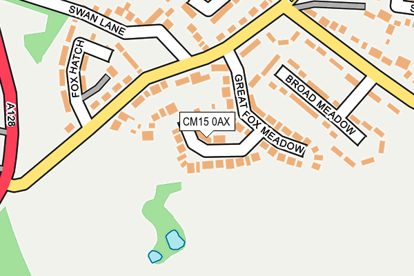 CM15 0AX map - OS OpenMap – Local (Ordnance Survey)