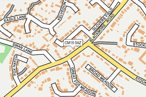 CM15 0AZ map - OS OpenMap – Local (Ordnance Survey)