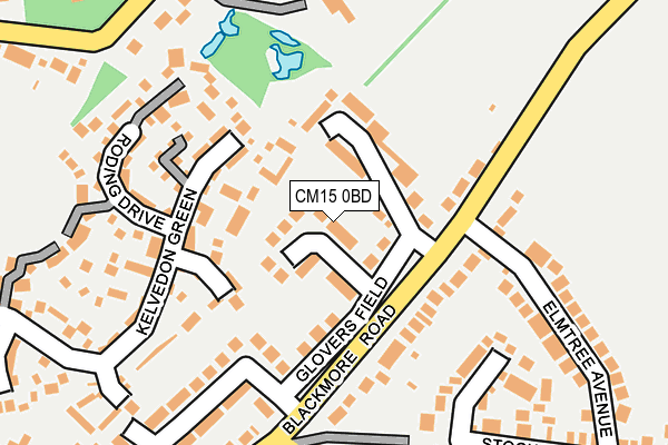 CM15 0BD map - OS OpenMap – Local (Ordnance Survey)