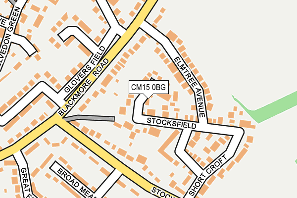 CM15 0BG map - OS OpenMap – Local (Ordnance Survey)