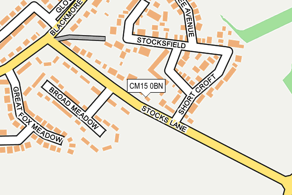 CM15 0BN map - OS OpenMap – Local (Ordnance Survey)
