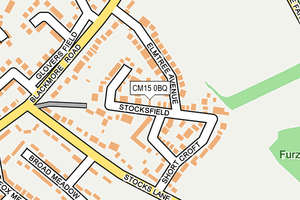 CM15 0BQ map - OS OpenMap – Local (Ordnance Survey)