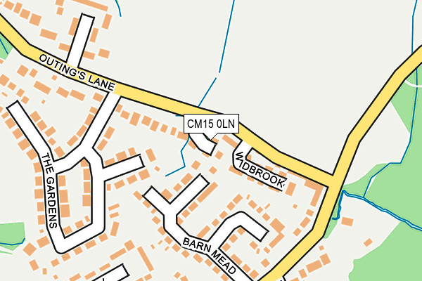 CM15 0LN map - OS OpenMap – Local (Ordnance Survey)