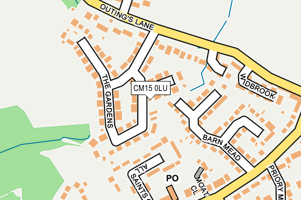 CM15 0LU map - OS OpenMap – Local (Ordnance Survey)