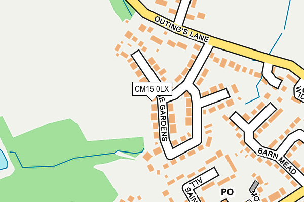 CM15 0LX map - OS OpenMap – Local (Ordnance Survey)