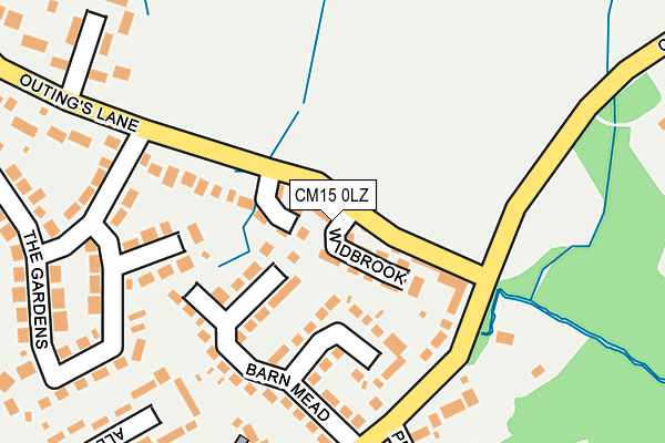 CM15 0LZ map - OS OpenMap – Local (Ordnance Survey)