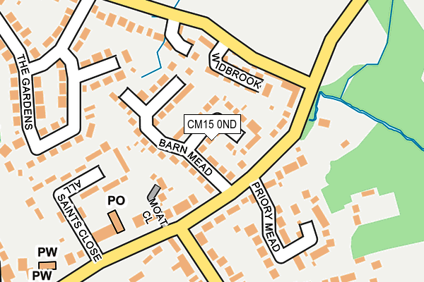 CM15 0ND map - OS OpenMap – Local (Ordnance Survey)