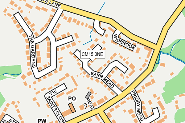 CM15 0NE map - OS OpenMap – Local (Ordnance Survey)