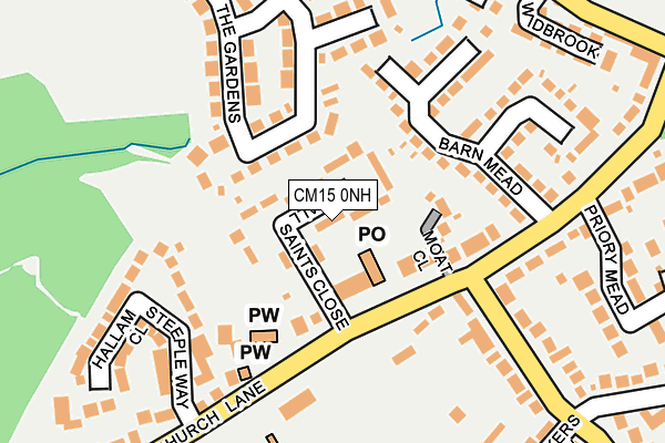 CM15 0NH map - OS OpenMap – Local (Ordnance Survey)
