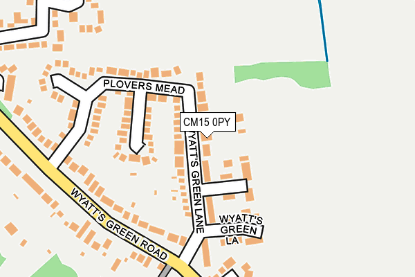 CM15 0PY map - OS OpenMap – Local (Ordnance Survey)