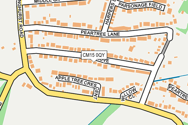 CM15 0QY map - OS OpenMap – Local (Ordnance Survey)