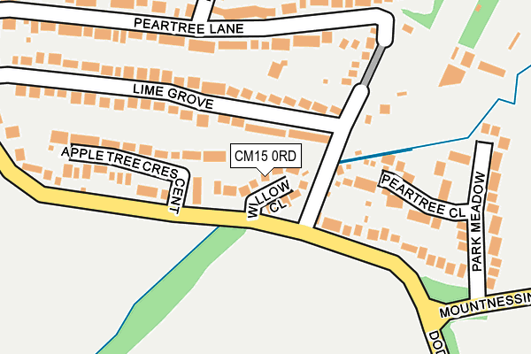CM15 0RD map - OS OpenMap – Local (Ordnance Survey)