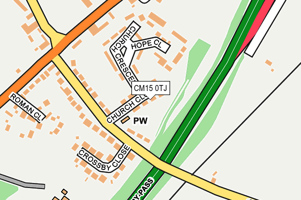 CM15 0TJ map - OS OpenMap – Local (Ordnance Survey)