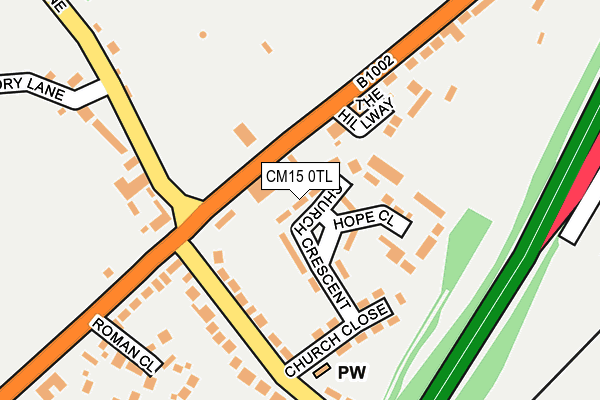 CM15 0TL map - OS OpenMap – Local (Ordnance Survey)
