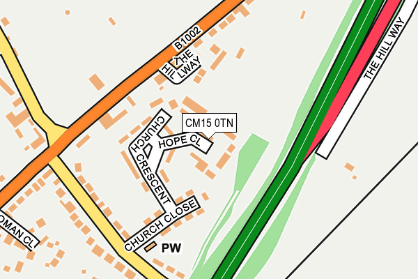 CM15 0TN map - OS OpenMap – Local (Ordnance Survey)