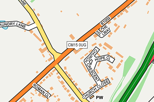 CM15 0UG map - OS OpenMap – Local (Ordnance Survey)