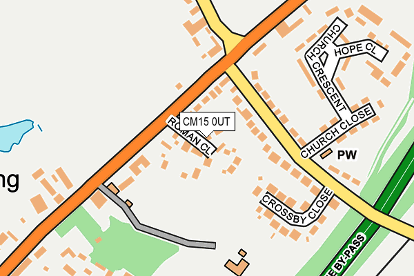 CM15 0UT map - OS OpenMap – Local (Ordnance Survey)