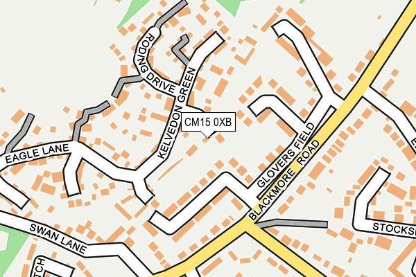 CM15 0XB map - OS OpenMap – Local (Ordnance Survey)