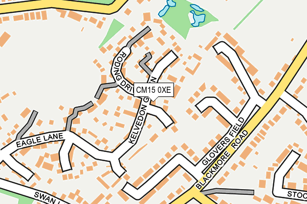 CM15 0XE map - OS OpenMap – Local (Ordnance Survey)
