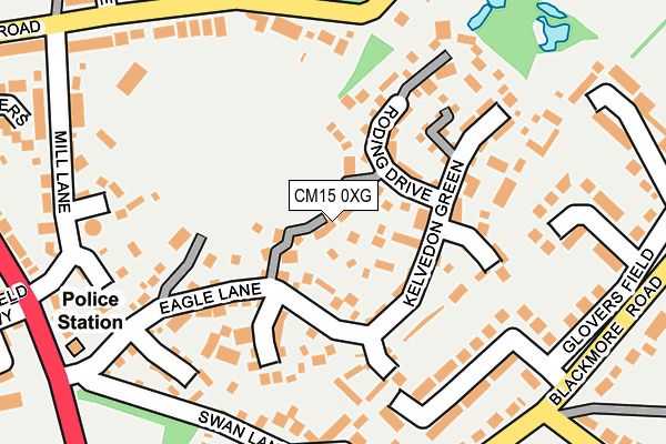 CM15 0XG map - OS OpenMap – Local (Ordnance Survey)