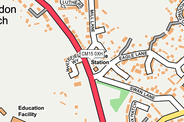CM15 0XH map - OS OpenMap – Local (Ordnance Survey)