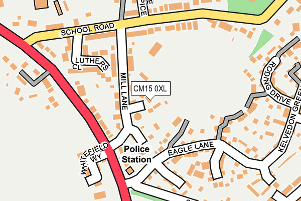 CM15 0XL map - OS OpenMap – Local (Ordnance Survey)