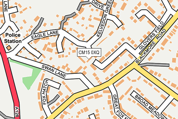 CM15 0XQ map - OS OpenMap – Local (Ordnance Survey)