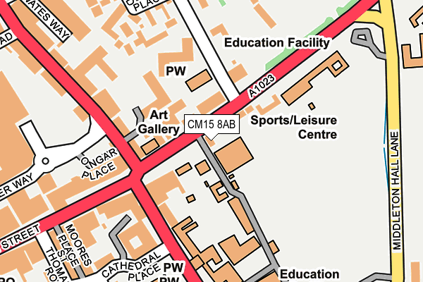 CM15 8AB map - OS OpenMap – Local (Ordnance Survey)