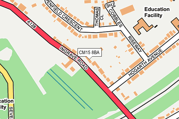 CM15 8BA map - OS OpenMap – Local (Ordnance Survey)