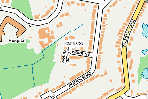 CM15 8DG map - OS OpenMap – Local (Ordnance Survey)