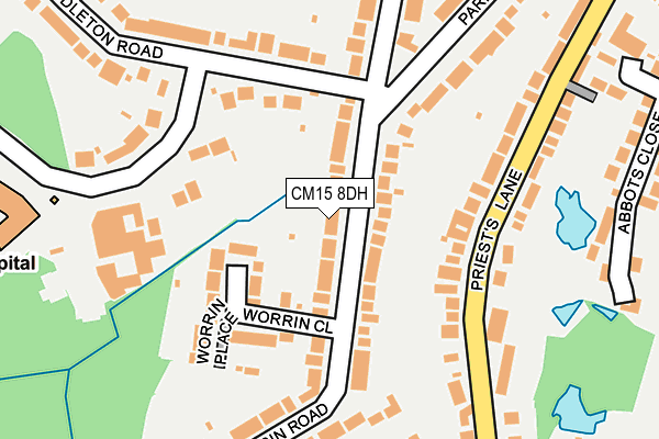 CM15 8DH map - OS OpenMap – Local (Ordnance Survey)