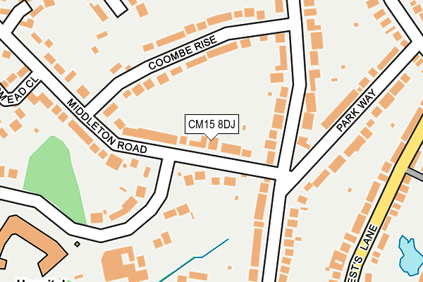 CM15 8DJ map - OS OpenMap – Local (Ordnance Survey)