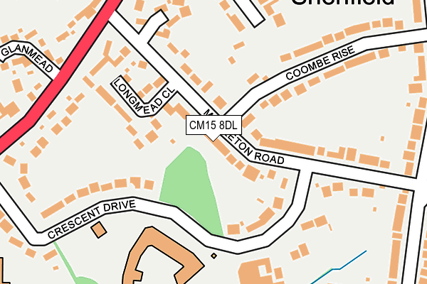 CM15 8DL map - OS OpenMap – Local (Ordnance Survey)
