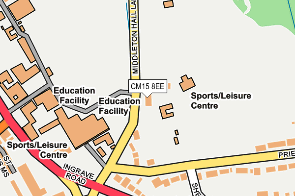 CM15 8EE map - OS OpenMap – Local (Ordnance Survey)