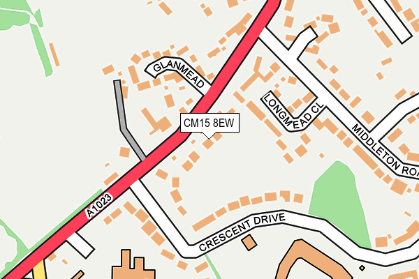 CM15 8EW map - OS OpenMap – Local (Ordnance Survey)
