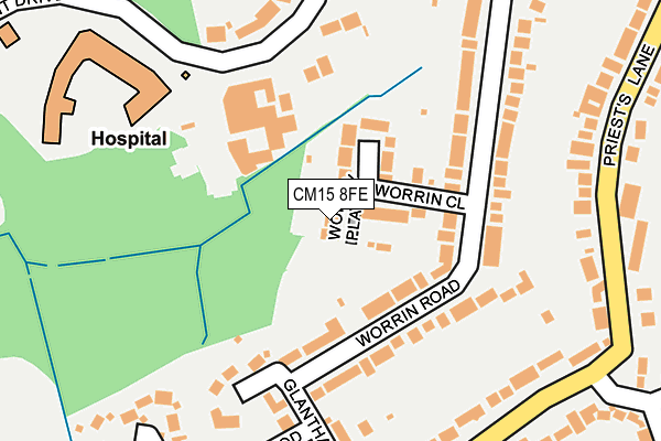 CM15 8FE map - OS OpenMap – Local (Ordnance Survey)