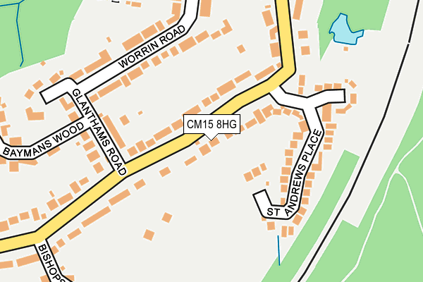 CM15 8HG map - OS OpenMap – Local (Ordnance Survey)