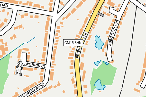 CM15 8HN map - OS OpenMap – Local (Ordnance Survey)