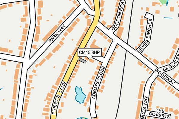CM15 8HP map - OS OpenMap – Local (Ordnance Survey)