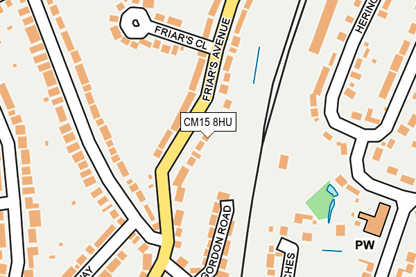 CM15 8HU map - OS OpenMap – Local (Ordnance Survey)