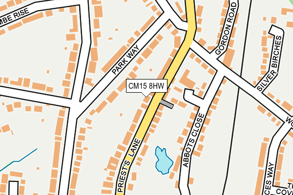 CM15 8HW map - OS OpenMap – Local (Ordnance Survey)