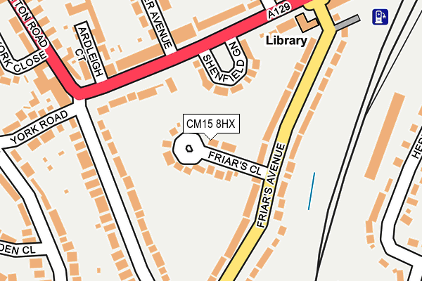 CM15 8HX map - OS OpenMap – Local (Ordnance Survey)