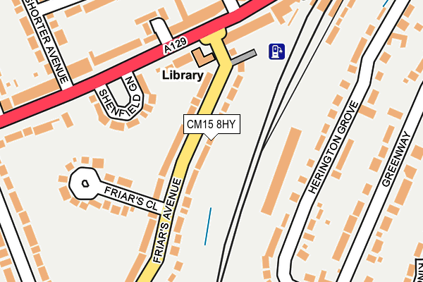 CM15 8HY map - OS OpenMap – Local (Ordnance Survey)